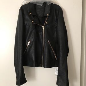 Faux leather motorcycle jacket